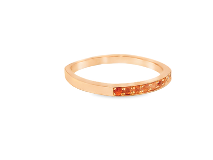 0.17CT Orange Sapphire Ring 14k Yellow Gold
