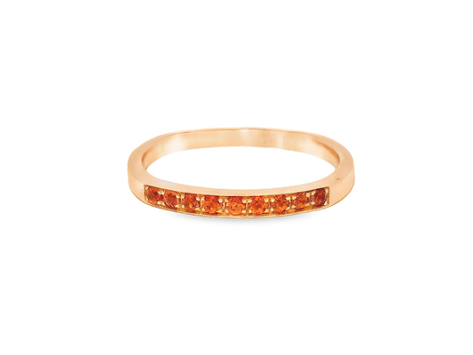 0.17CT Orange Sapphire Ring 14k Yellow Gold