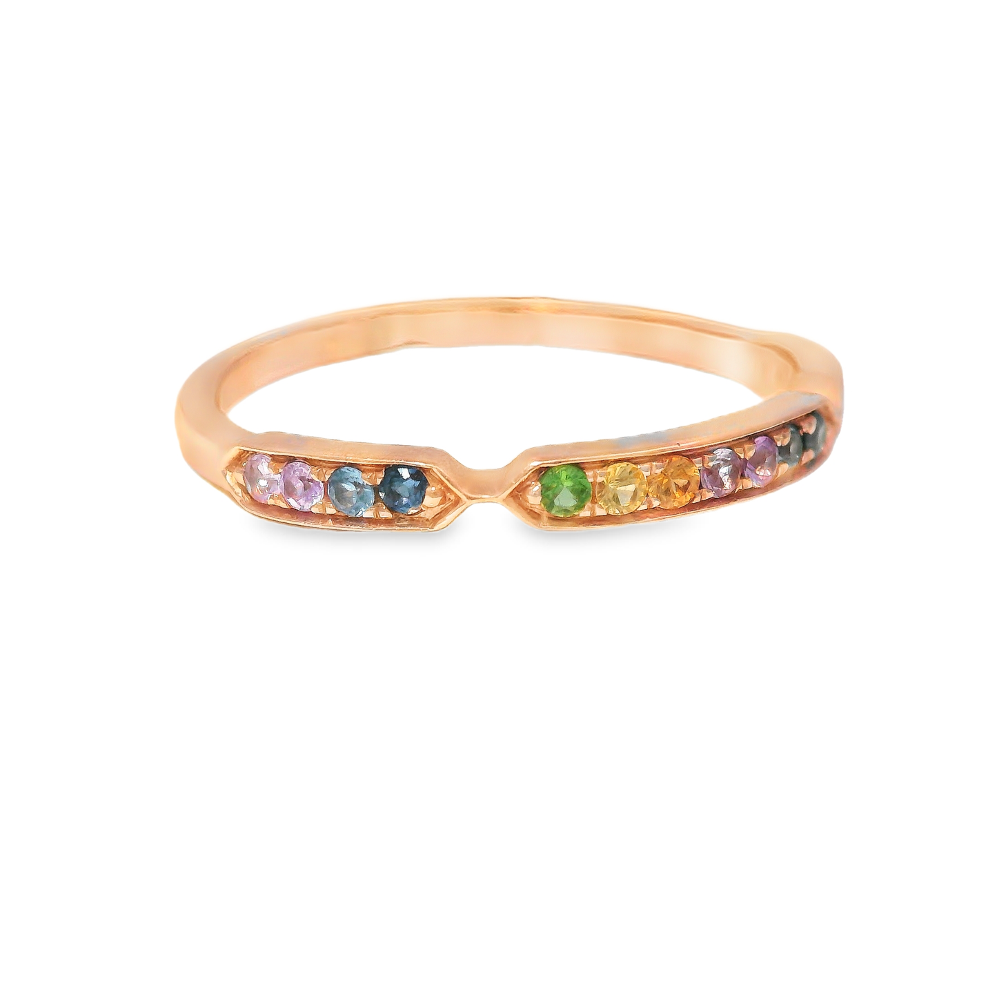 0.25CT Mixed Sapphire Ring 14k Rose Gold