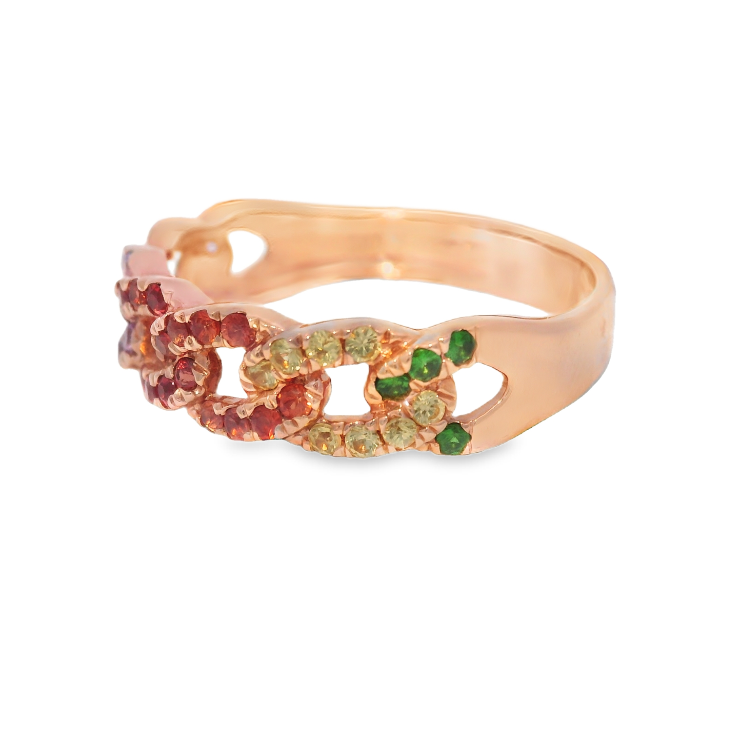 0.53CT Mixed Sapphire Ring 14k Rose Gold