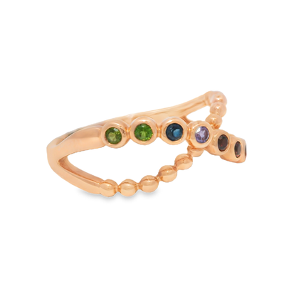 0.26CT Mix Sapphire Ring 14k Rose Gold