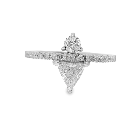 0.70CT Diamond Ring 18K White Gold