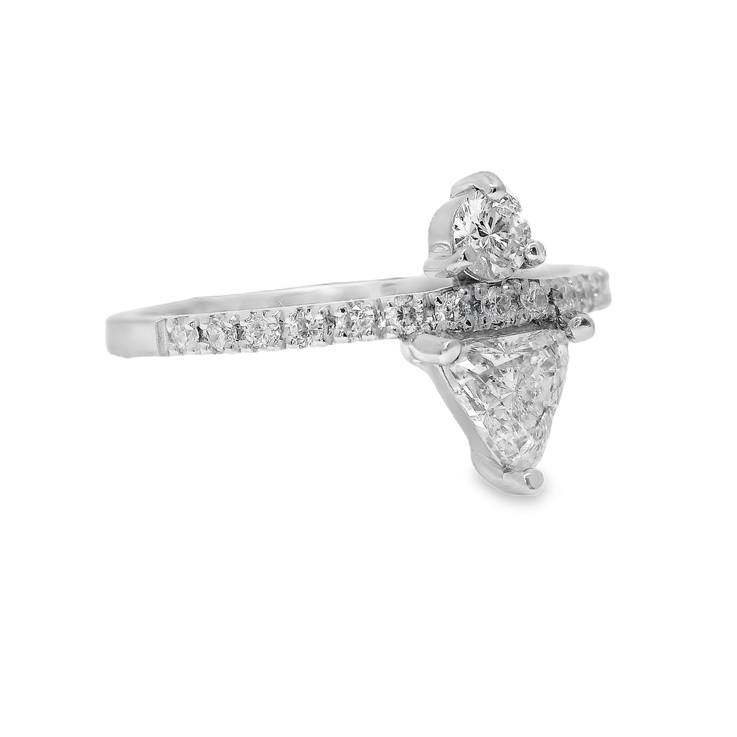 0.70CT Diamond Ring 18K White Gold