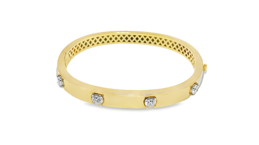 0.99CT Diamond Bangle 18k Yellow Gold