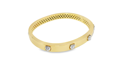0.99CT Diamond Bangle 18k Yellow Gold
