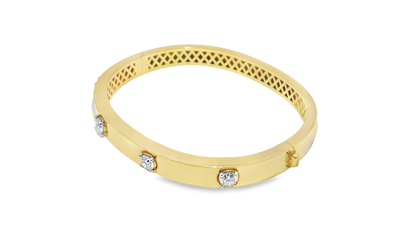 0.99CT Diamond Bangle 18k Yellow Gold