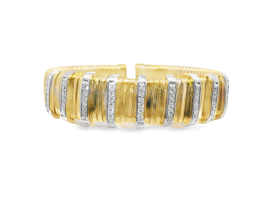 0.76CT Diamond Bangle 14k Yellow Gold