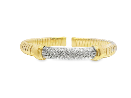 1.22CT Diamond Bangle 14k Yellow Gold