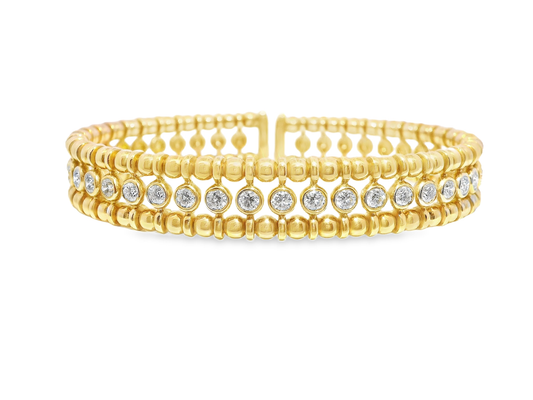 1.16CT Bezel Diamond Bangle 18k White Gold