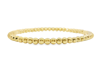 Plain Gold  Beads Stretch Bangle 14k Gold