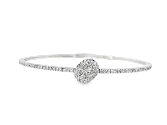 0.92CT Diamond Bangle 18k White Gold