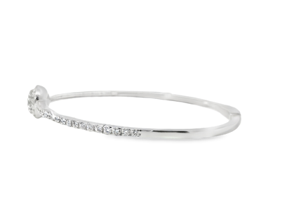 1.14CT Diamond Bangle 18k White Gold