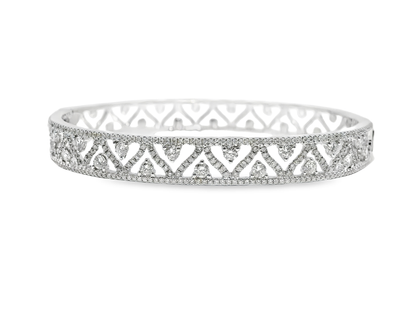1.85CT Diamond Bangle 18k White Gold