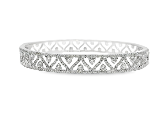 1.85CT Diamond Bangle 18k White Gold