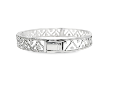 1.85CT Diamond Bangle 18k White Gold