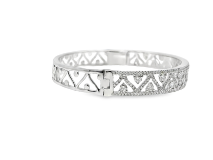 1.85CT Diamond Bangle 18k White Gold