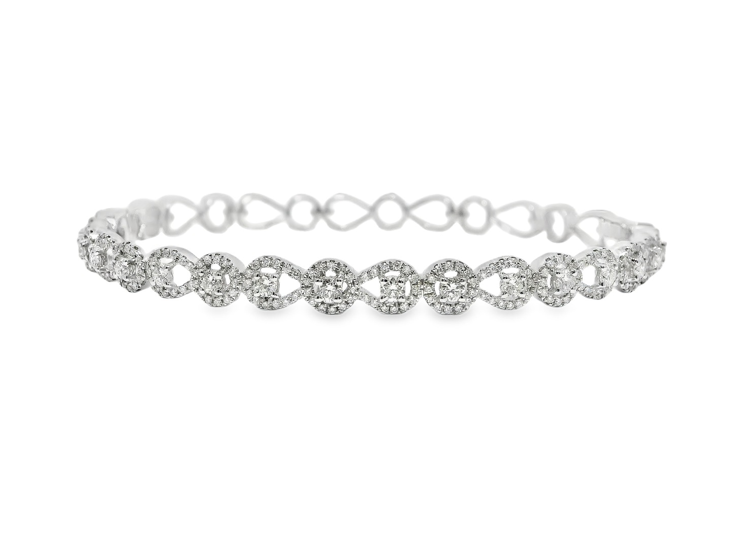 1.20CT Diamond Bangle 18k White Gold