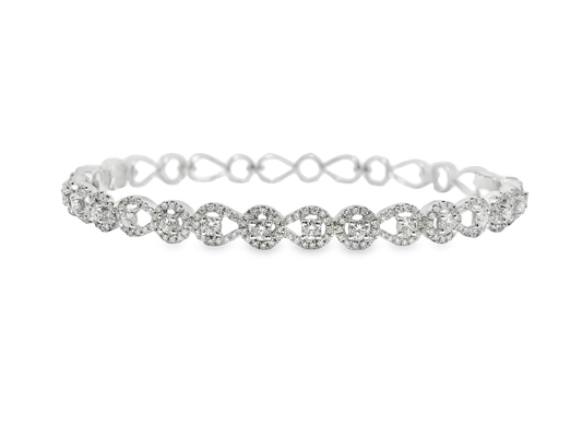 1.20CT Diamond Bangle 18k White Gold