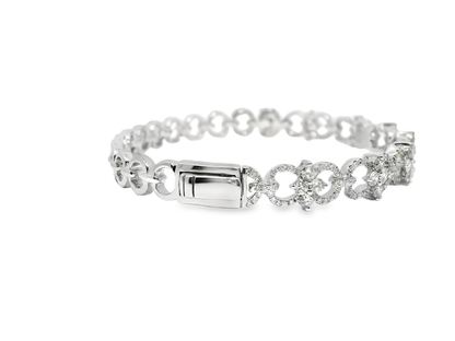 1.60CT Diamond Bangle 18k White Gold