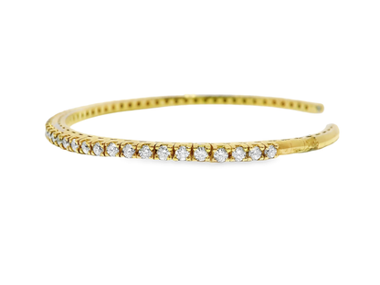 1.74CT Diamond Bangle 14k Yellow Gold