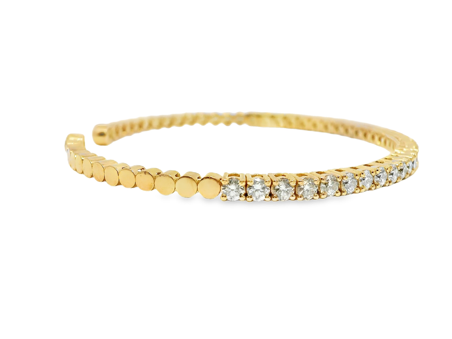 2.82CT Diamond Bangle 14k Rose Gold