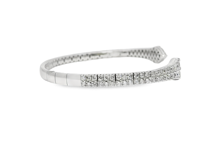 2.62CT Diamond Bangle 18k White Gold