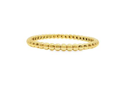 Plain Gold Beads Stretch Bangle 14k Gold
