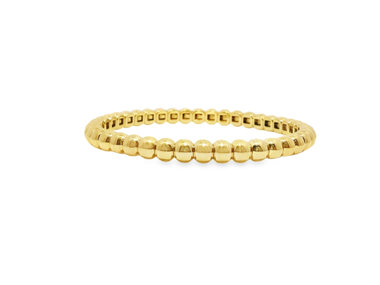 Plain Gold Beads Stretch Bangle 14k Gold