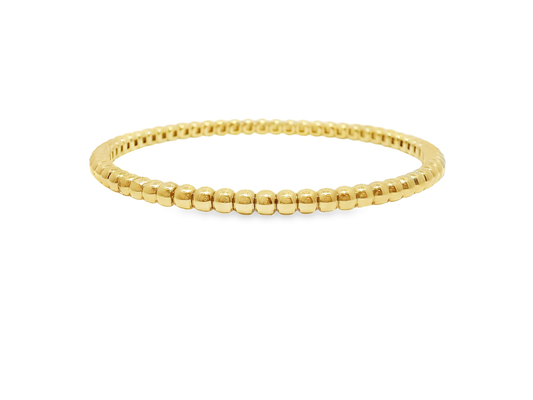 Plain Gold Beads Stretch Bangle 14k Gold