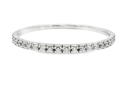 3.21CT Diamond Stretch Bangle 18k White Gold