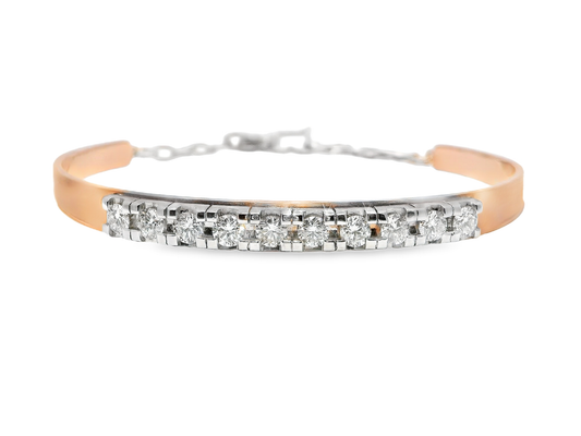 1.35CT Diamond Bangle 14k Rose Gold