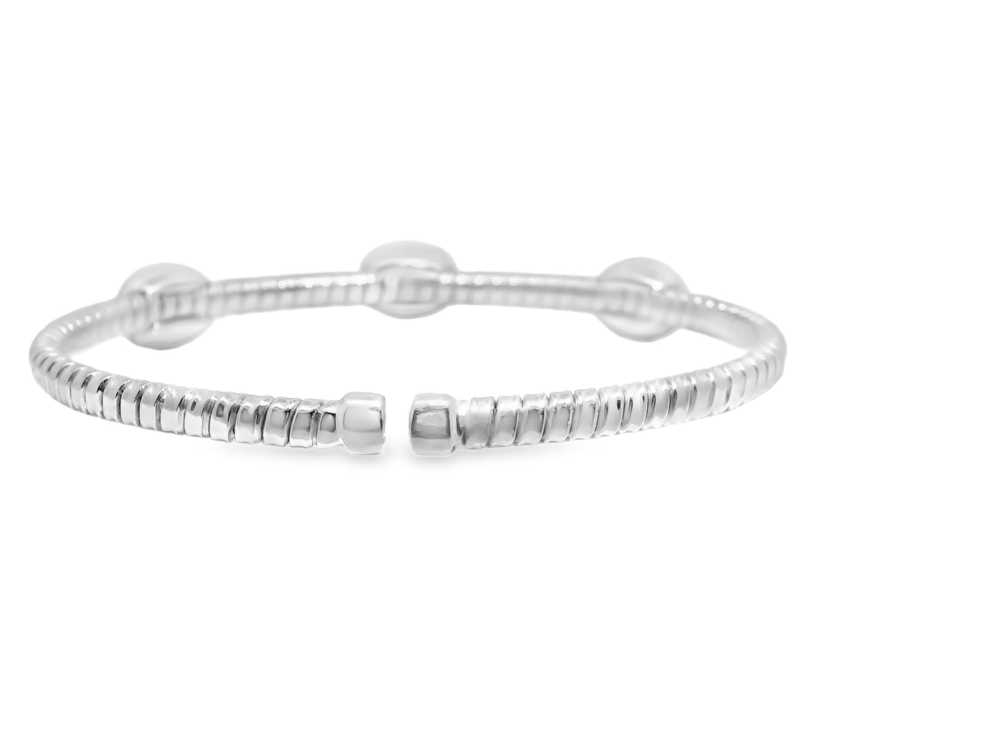 1.60CT Diamond Bangle 14k White Gold