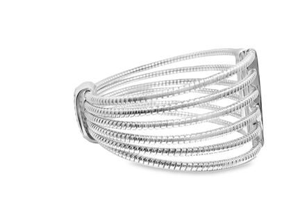 0.89CT Diamond Bangle 14k White Gold