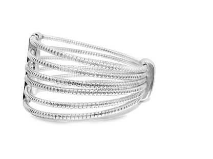 0.89CT Diamond Bangle 14k White Gold