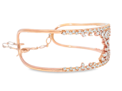 2.47CT Diamond Bangle 14k Rose Gold