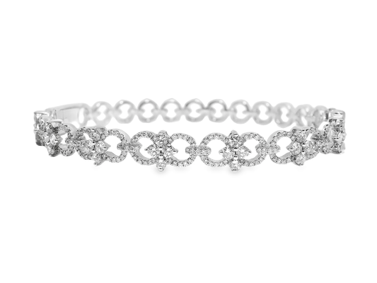 1.60CT Diamond Bangle 18k White Gold