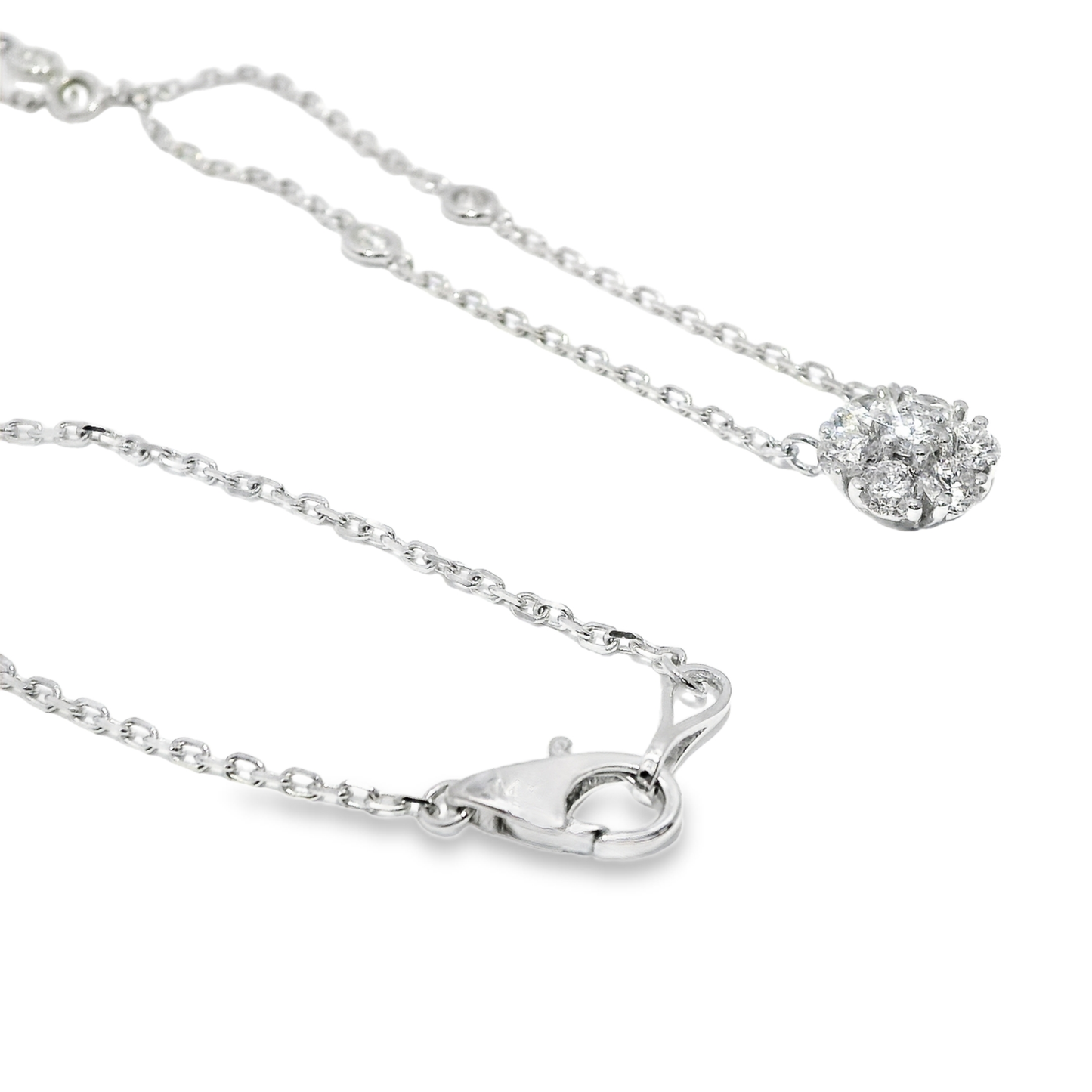 0.83CT Diamond Pendant 14k White Gold