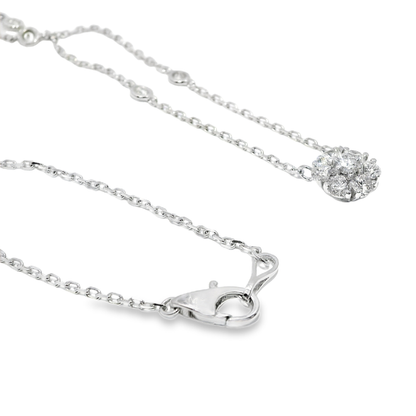 0.83CT Diamond Pendant 14k White Gold