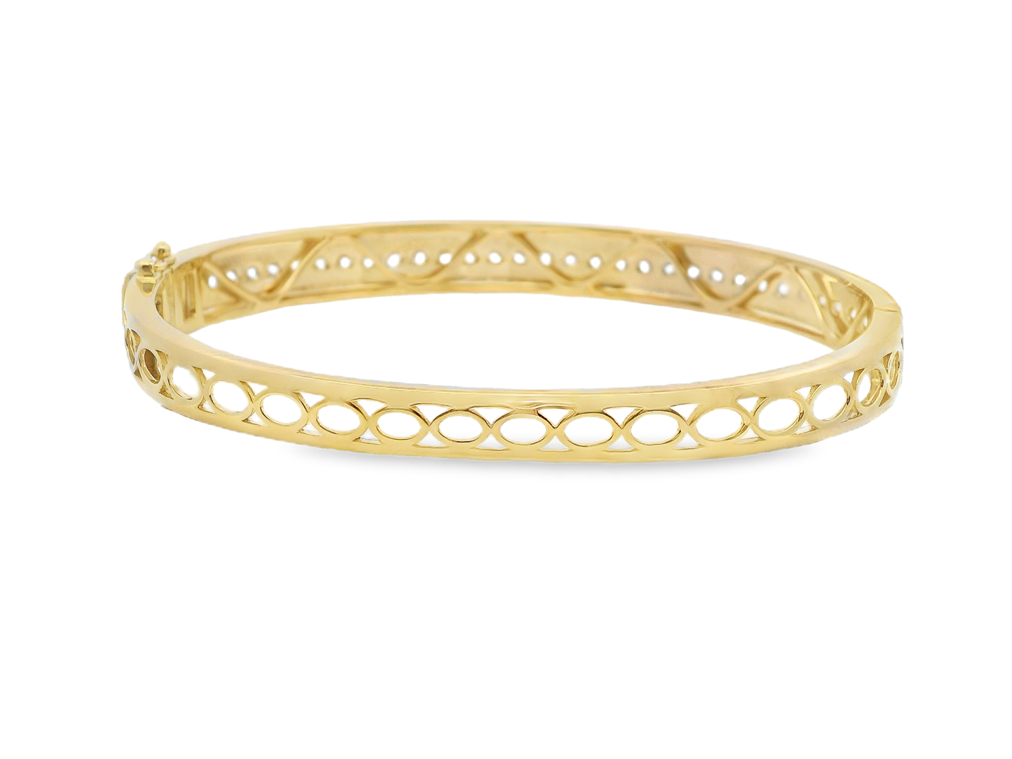 1.90CT Diamond Bangle 14k Yellow Gold