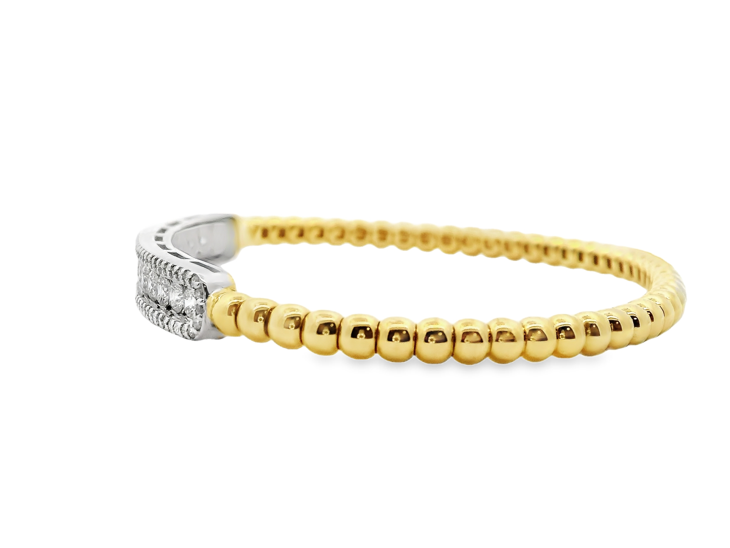 1.85CT Diamond Stretch Bangle 14k Yellow Gold