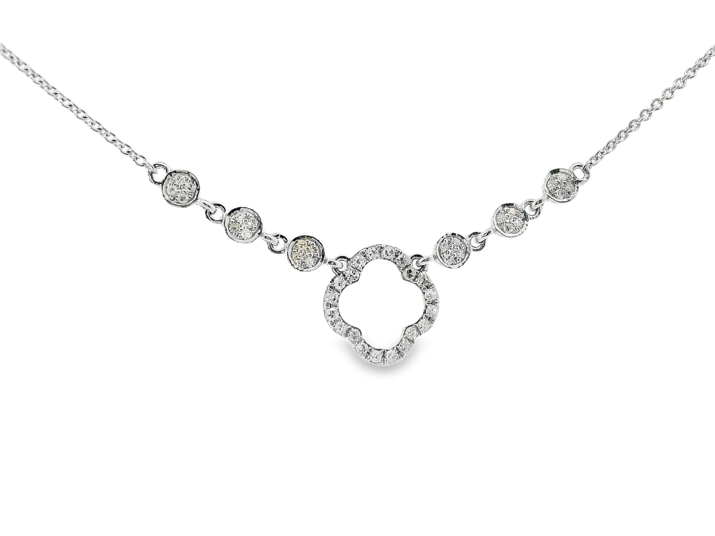 0.17CT Diamond Pendant 14k White Gold