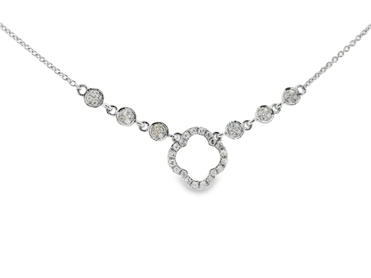 0.17CT Diamond Pendant 14k White Gold