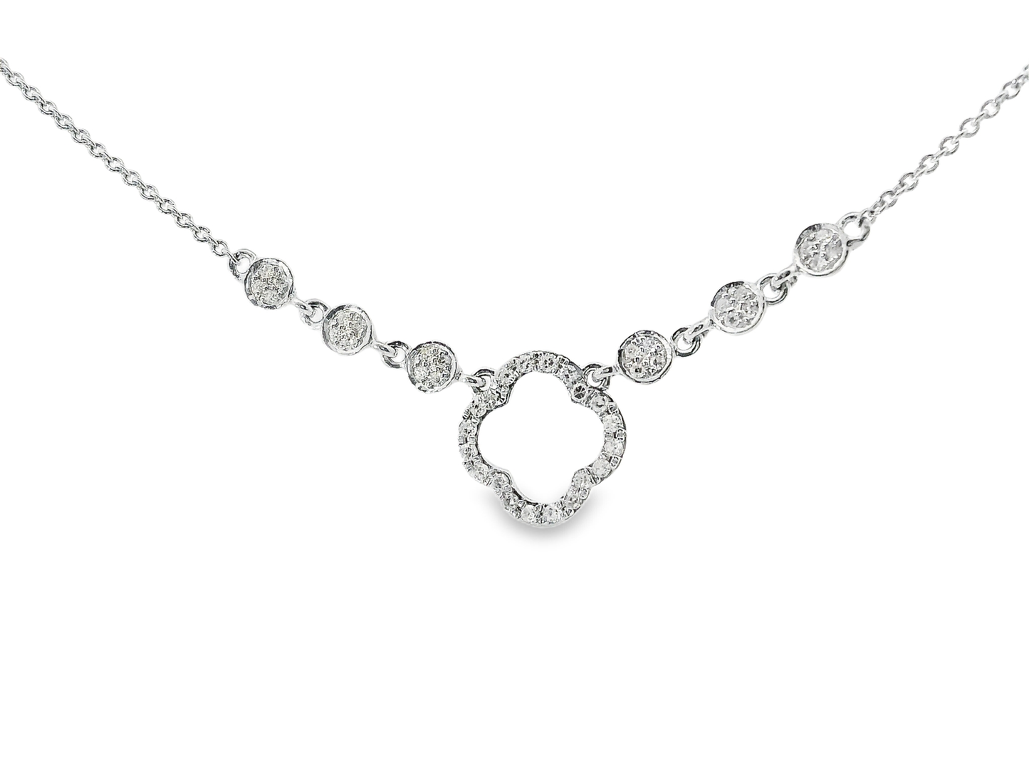 0.17CT Diamond Pendant 14k White Gold