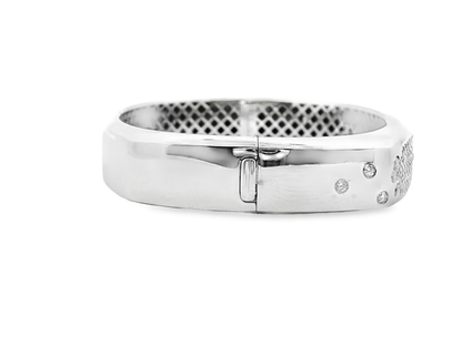 3.30CT Diamond Bangle 14k White Gold