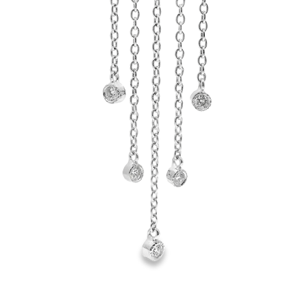 Elegant Silver Pendant with Diamond Accents