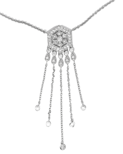 Elegant Silver Pendant with Diamond Accents