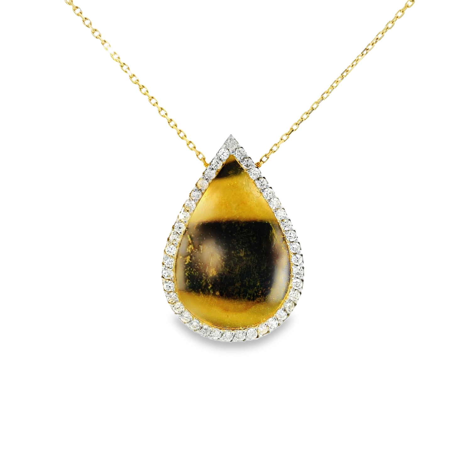 0.30CT Diamond Pendant 18k Yellow Gold