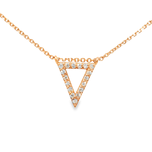 0.16CT Diamond Pendant 14k Rose Gold