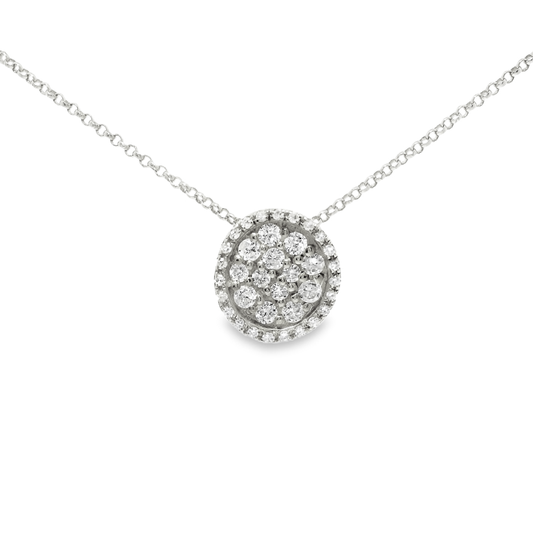 0.31CT Diamond Pendant 18k White Gold