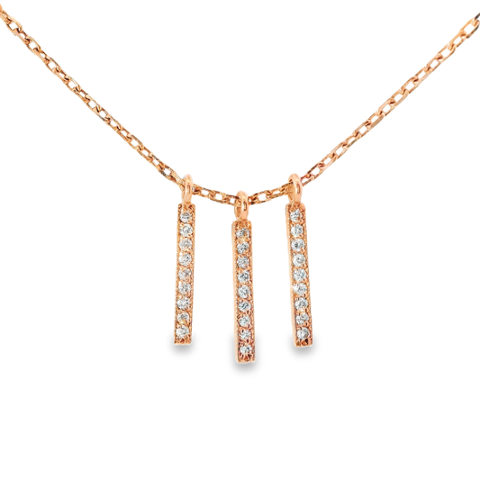 0.17CT Diamond Pendant 14k rose gold